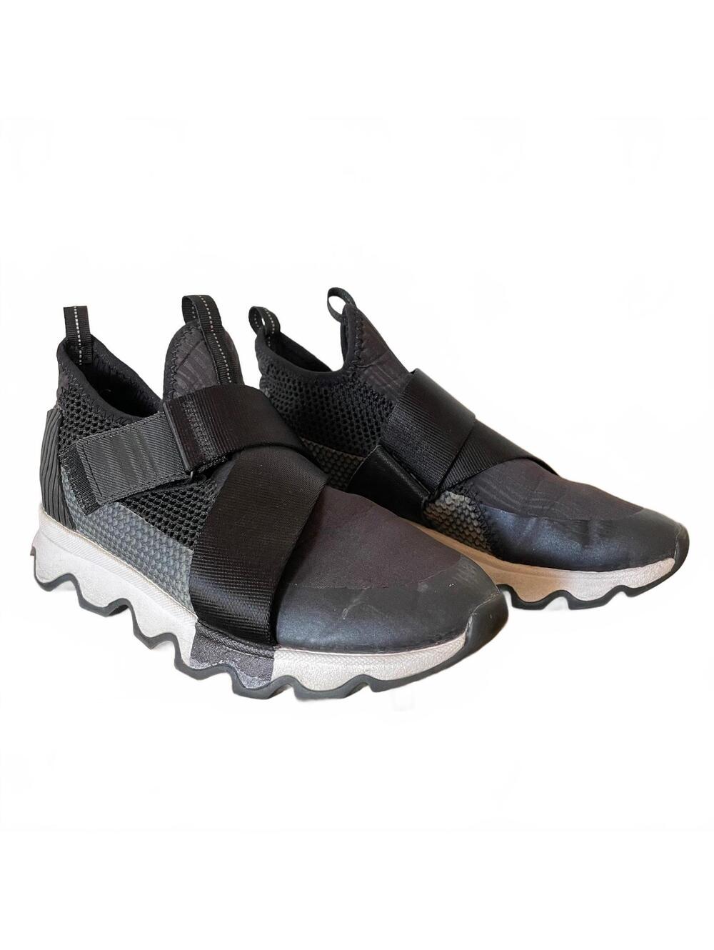 Sorel Black Slip-On Sneakers with Strap Detail